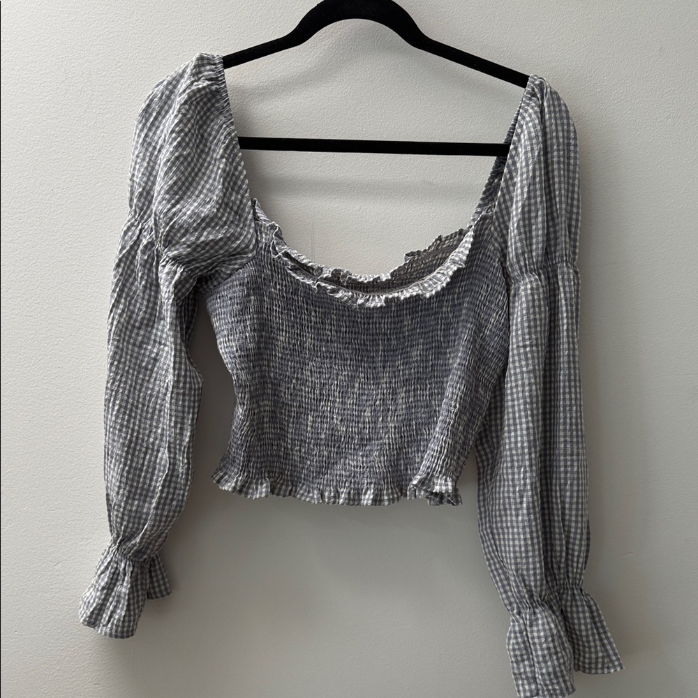 Urban Outfitters Black and White Gingham Blouse